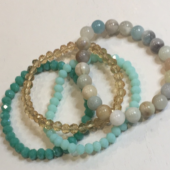 Natural Stone & Faux Crystal Bracelet Set - Picture 4 of 7